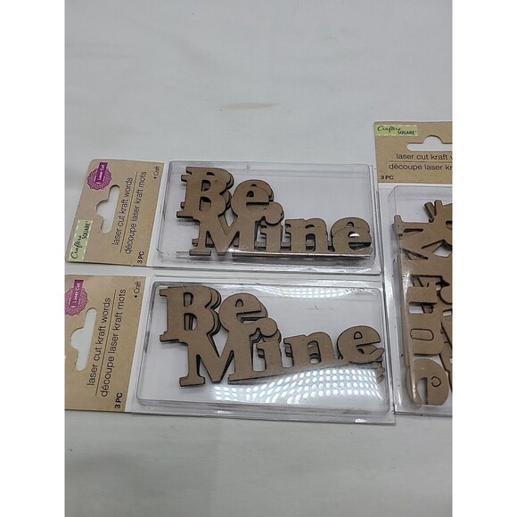 Crafter's Square Laser Cut Words Be Mine LOT OF 3 Packages TOTAL 9 Words New - Picture 3 of 5